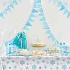 Tatuo Christmas Snowflake Tablecloth 54x108 in – 3-Pack Winter Wonderland Plastic Table Cover