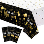 Tatuo 3-Piece We Will Miss You Tablecloth – Gold Stars, Farewell & Retirement Party Decor
