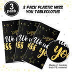 Tatuo 3-Piece We Will Miss You Tablecloth – Gold Stars, Farewell & Retirement Party Decor