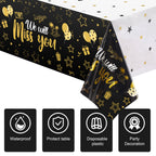 Tatuo 3-Piece We Will Miss You Tablecloth – Gold Stars, Farewell & Retirement Party Decor