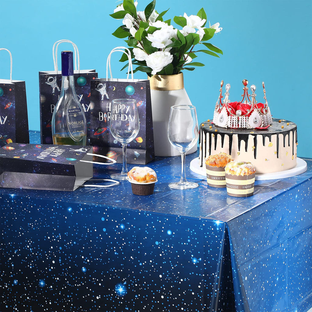 Tatuo Space Tablecloth Set – 3 Pieces Starry Night Galaxy Cover, 54 x 108 in