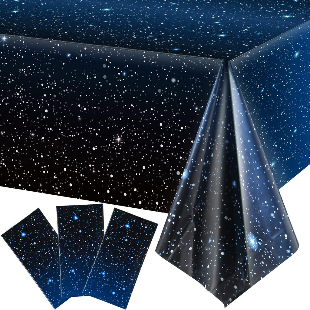 Tatuo Space Tablecloth Set – 3 Pieces Starry Night Galaxy Cover, 54 x 108 in
