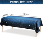 Tatuo Space Tablecloth Set – 3 Pieces Starry Night Galaxy Cover, 54 x 108 in