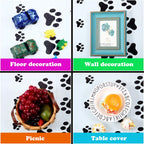 Tatuo 2 Pcs Puppy Paw Print Tablecloths – 71x54 in Black Dog Theme Party Decor