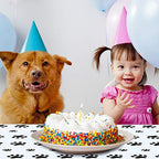 Tatuo 2 Pcs Puppy Paw Print Tablecloths – 71x54 in Black Dog Theme Party Decor