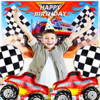 Tatuo Truck Party Decorations — 5x3 ft Backdrop + 6x1 ft Banner for Kids Birthday Parties