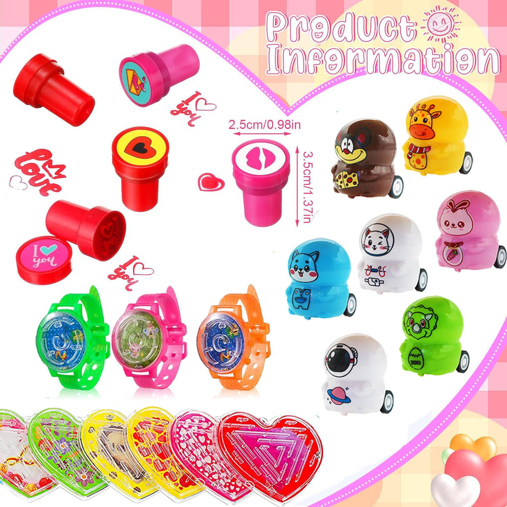 Taulaap 132 Pcs Valentines Day Party Favors for Kids – Classroom Prizes & Pinata Fillers