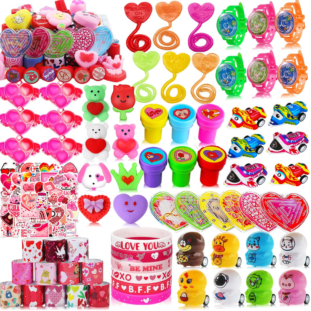 Taulaap 132 Pcs Valentines Day Party Favors for Kids – Classroom Prizes & Pinata Fillers