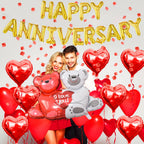Tayuvira Happy Anniversary Decorations Set – Romantic Balloons & Banner Kit