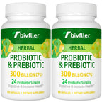 Tbivfller Probiotics for Women & Men — 300B CFU, 24 Strains, 15 Organic Herbs, 4 Month Supply