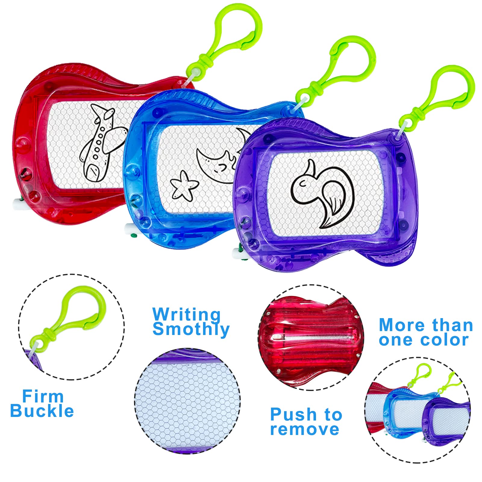 Tcvents 22-Pack Mini Magnetic Drawing Board (6 Colors) – Portable Doodle Pads for Kids, Backpack Keychain, Party Favors
