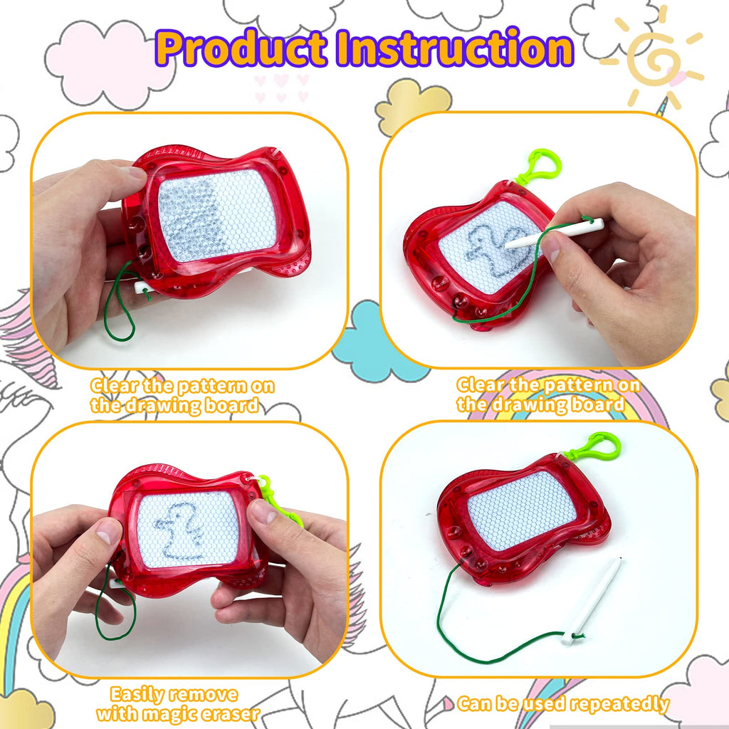 Tcvents 22-Pack Mini Magnetic Drawing Board (6 Colors) – Portable Doodle Pads for Kids, Backpack Keychain, Party Favors