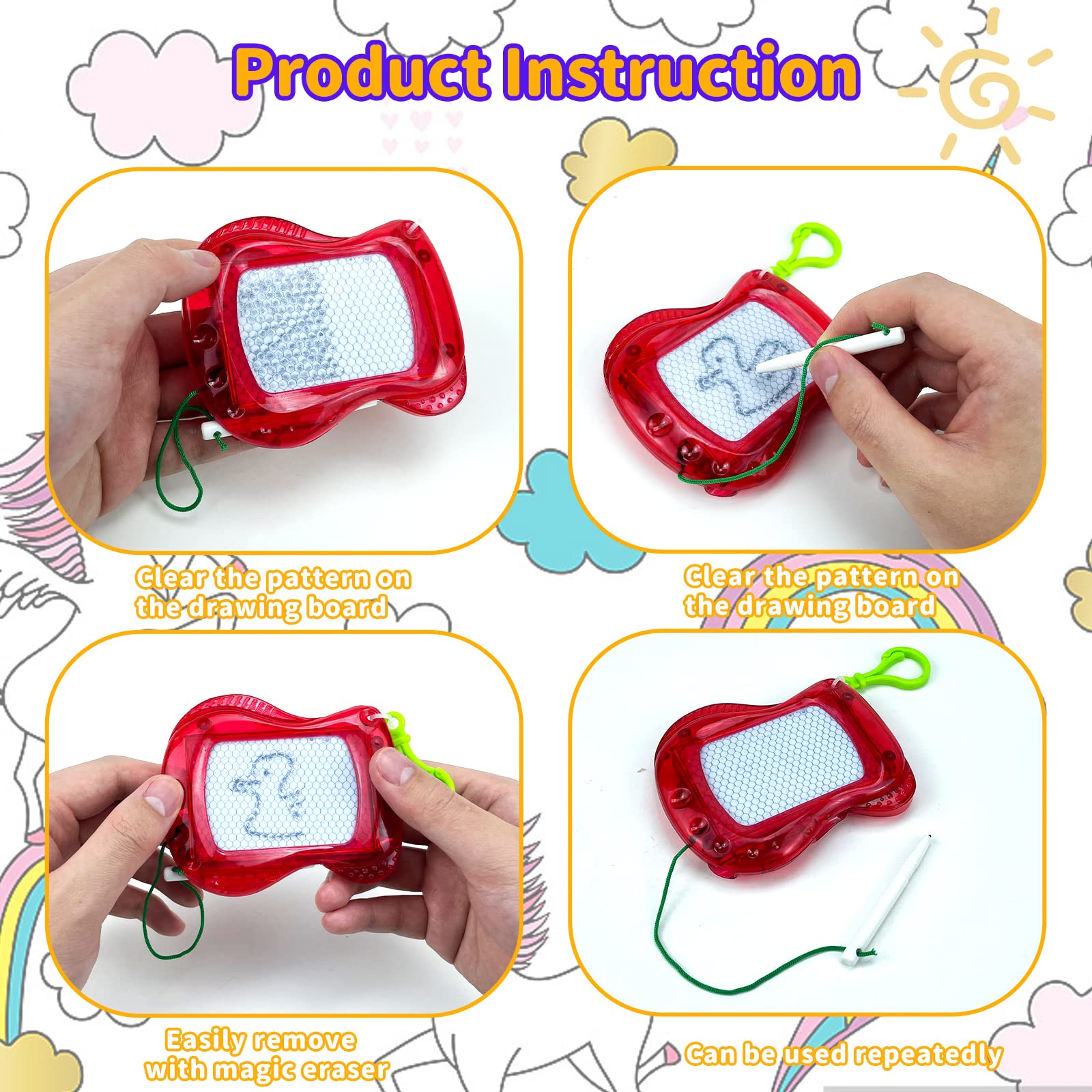 Tcvents 22-Pack Mini Magnetic Drawing Board (6 Colors) – Portable Doodle Pads for Kids, Backpack Keychain, Party Favors