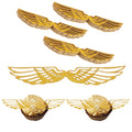 Teaaha Gold Wings Chocolate Decorations – 50 Wizard Party Cupcake Toppers + Glue Points