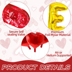Tedercle I Love You Balloons & 500 Rose Petals Set | Foil Heart Balloons for Weddings & Valentine’s Day