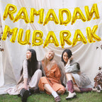 Tedercle 16-Inch Ramadan Mubarak Banner – Gold Mylar Balloons for Eid Decor