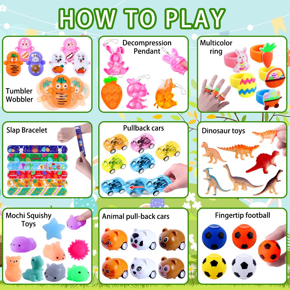 Teeanzo 160Pcs Prefilled Easter Eggs Set – 80 Pre-filled Eggs + Variety Toys for Egg Hunts, Party Favors & Classroom Rewards