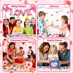 Teeanzo Valentines Day 24-Pack Axolotl 3D Printed Figurines with Cards – Classroom Gifts & Party Favors