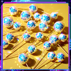 Teenyyou 24pcs Disco Ball Cupcake Toppers - Iridescent Retro 70s/80s Party Decor