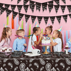 Tegeme 123 Pcs Western Cowboy Party Decoration Set – Black Tablecloth, Bandana Banners, Plates, Cups & Napkins