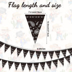 Tegeme 123 Pcs Western Cowboy Party Decoration Set – Black Tablecloth, Bandana Banners, Plates, Cups & Napkins