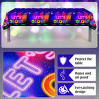 Tegeme Glow Tablecloth 2-Piece, 86 x 51 in – Neon Glow in the Dark Covers