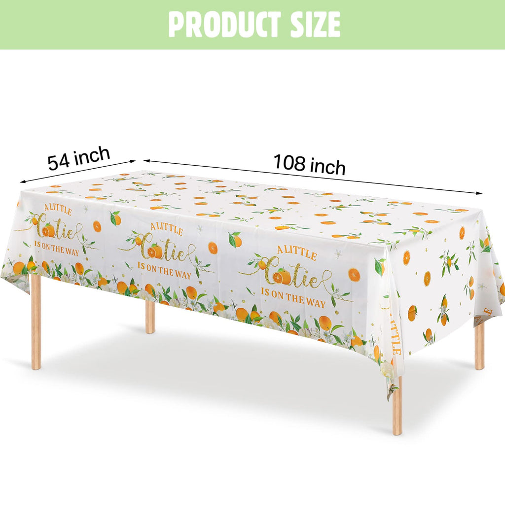 Tegeme Little Cutie Tablecloths - Orange Fruit Theme, 3-Pack (54x108 in)