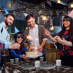 Tegeme 123 Pcs Western Cowboy Party Decoration Set – Black Tablecloth, Bandana Banners, Plates, Cups & Napkins