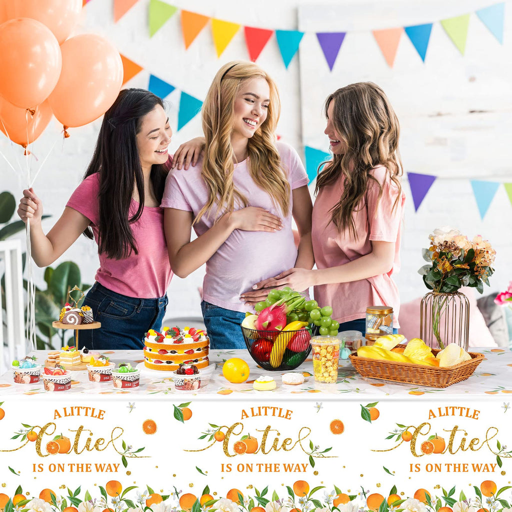 Tegeme Little Cutie Tablecloths - Orange Fruit Theme, 3-Pack (54x108 in)