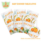 Tegeme Little Cutie Tablecloths - Orange Fruit Theme, 3-Pack (54x108 in)