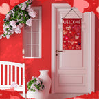 Tegeme 3-Pack Valentines Door Banner Decorations – Red & Pink Heart Flags