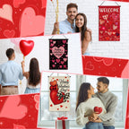 Tegeme 3-Pack Valentines Door Banner Decorations – Red & Pink Heart Flags