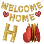 Tegeme Felt Welcome Home Banner – Pre-Strung Rainbow Glitter Garland (2 Pack)