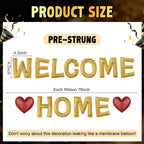 Tegeme Felt Welcome Home Banner – Pre-Strung Rainbow Glitter Garland (2 Pack)