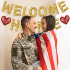 Tegeme Felt Welcome Home Banner – Pre-Strung Rainbow Glitter Garland (2 Pack)