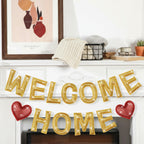Tegeme Felt Welcome Home Banner – Pre-Strung Rainbow Glitter Garland (2 Pack)