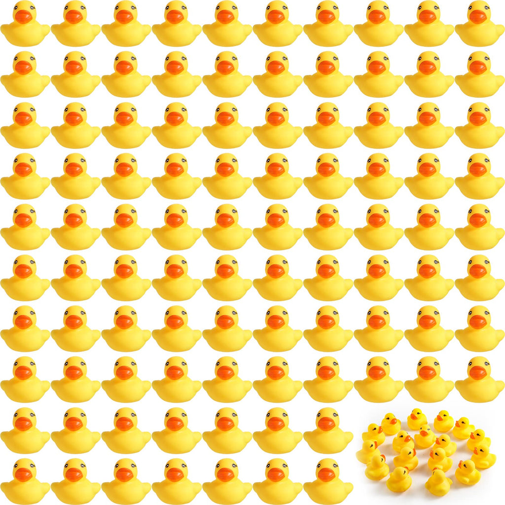 Teling 200 Pcs Mini Rubber Ducks Bulk – Yellow Tiny Squeaky Duckies for Party Favors & Decor