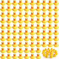 Teling 200 Pcs Mini Rubber Ducks Bulk – Yellow Tiny Squeaky Duckies for Party Favors & Decor
