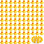 Teling 200 Pcs Mini Rubber Ducks Bulk – Yellow Tiny Squeaky Duckies for Party Favors & Decor