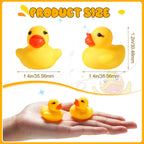 Teling 200 Pcs Mini Rubber Ducks Bulk – Yellow Tiny Squeaky Duckies for Party Favors & Decor