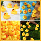 Teling 200 Pcs Mini Rubber Ducks Bulk – Yellow Tiny Squeaky Duckies for Party Favors & Decor