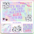 TEMYAXU Iridescent Its Me Birthday Banner – Its Me Hi Im The Birthday Girl (59x39)