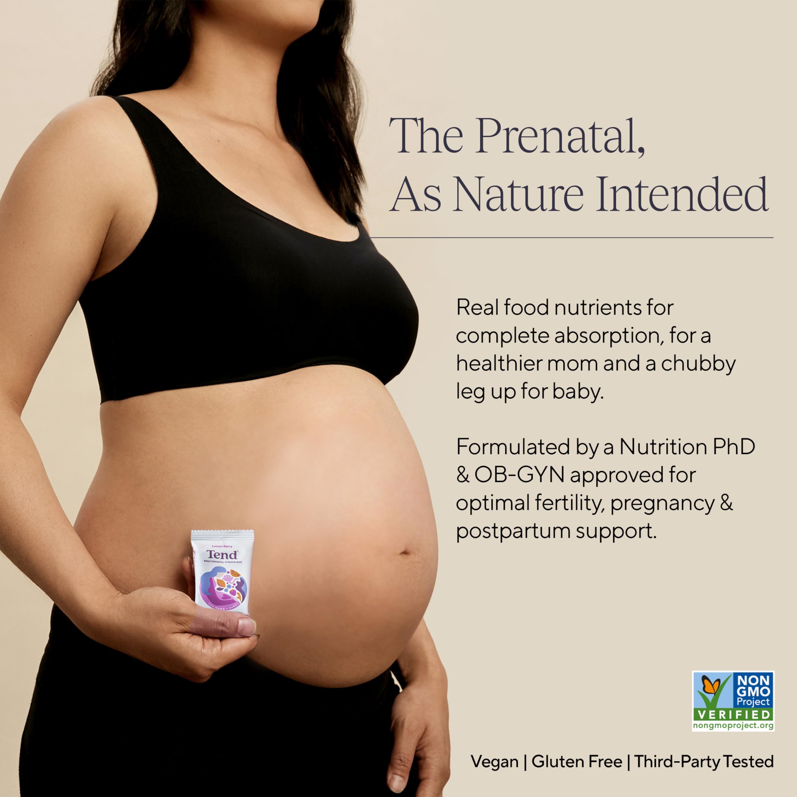 Tend Daily Prenatal-Vitamin-Riegel – Bio DHA & Folsäure (Schokolade Meersalz, 7 Stück)