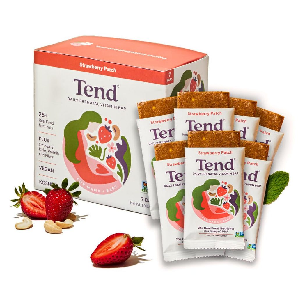 Tend Daily Prenatal Vitaminriegel – Bio, DHA, Folsäure, Vitamin D, B-Vitamine & Cholin | Strawberry Patch 7 Stück