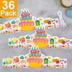 TENDFINE 36 Pack Birthday Crowns for Kids – Colorful Paper Party Hats for Classroom & Parties
