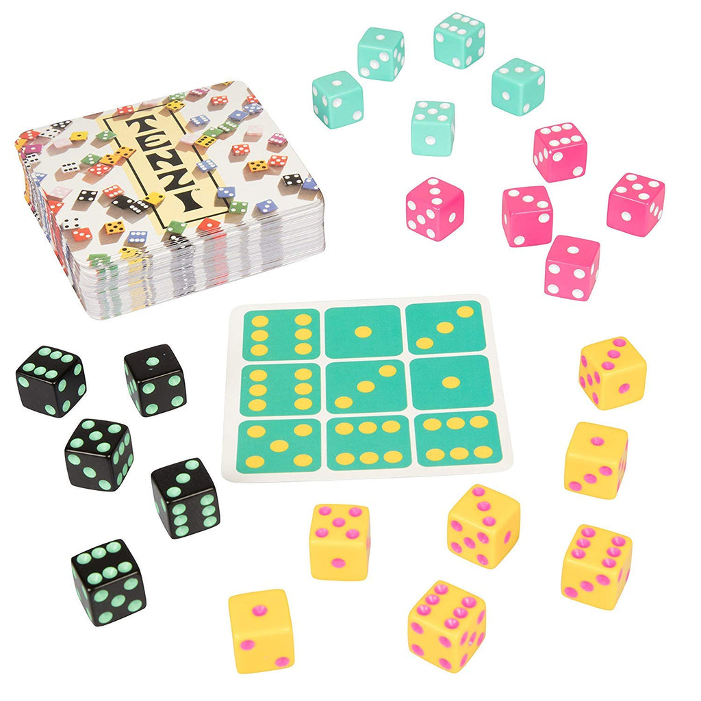 TENZI Dice Party Game Bundle | 4 Color Dice Sets + 77 Ways to Play