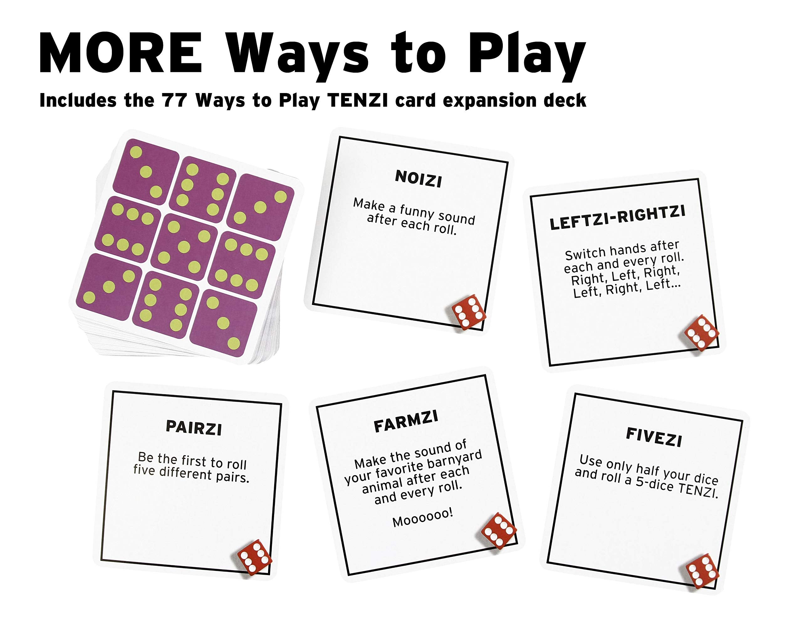 TENZI Dice Party Game Bundle | 4 Color Dice Sets + 77 Ways to Play