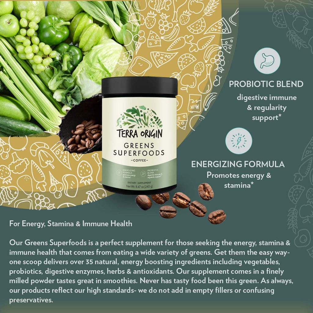 Terra Origin Greens Blend – Unterstützung für Immunsystem und Verdauung, Bio & Gentechnikfrei