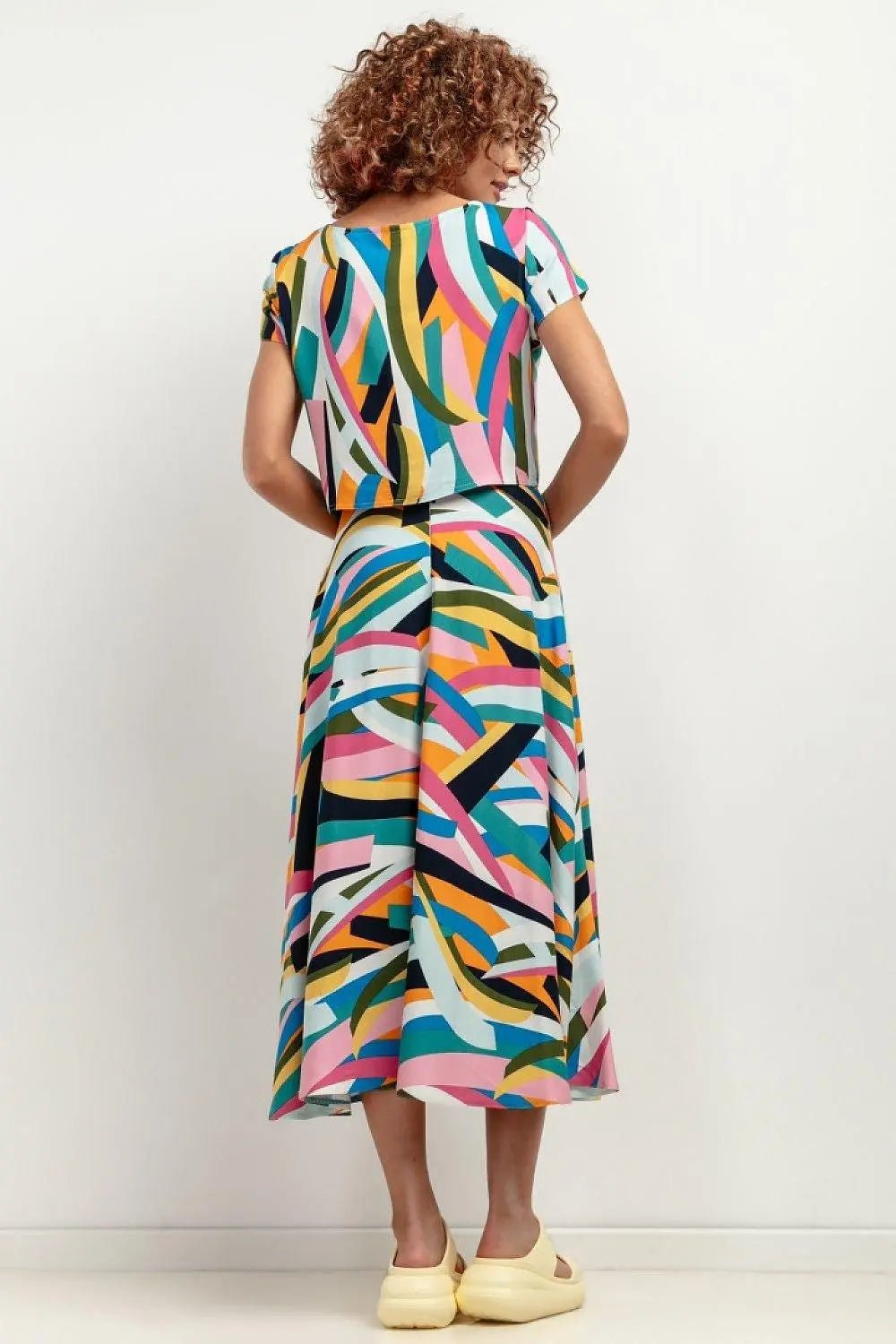 Tessita patterned viscose skirt