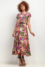 Tessita patterned viscose skirt